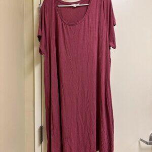 S77 - Style & Co Swing Dress Rose Mauve Pink Short Sleeves 3x 22 24